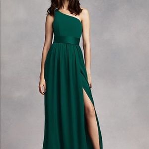 White by Vera Wang | One Shoulder Dress Satin Sash